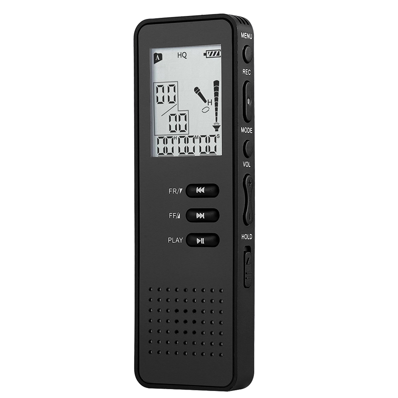 Digital Voice Recorder 8Gb Zwart Professionele Draagbare Usb Audio Recorder Met Mp3 Speler Tf-kaart Uit Te Breiden 32Gb