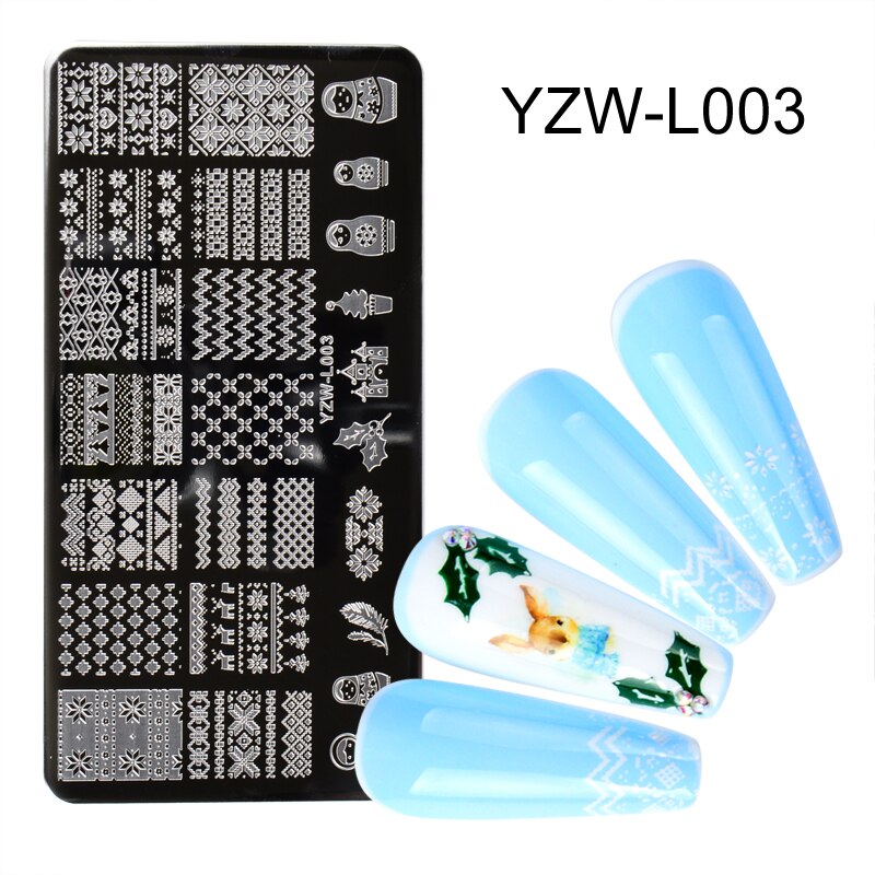 1 PC Spitze Blume Ebene Nagel Stanzen Platten Marmor Bild Stempel Vorlagen Geometrische Druck Schablone Werkzeuge: YZW-L003