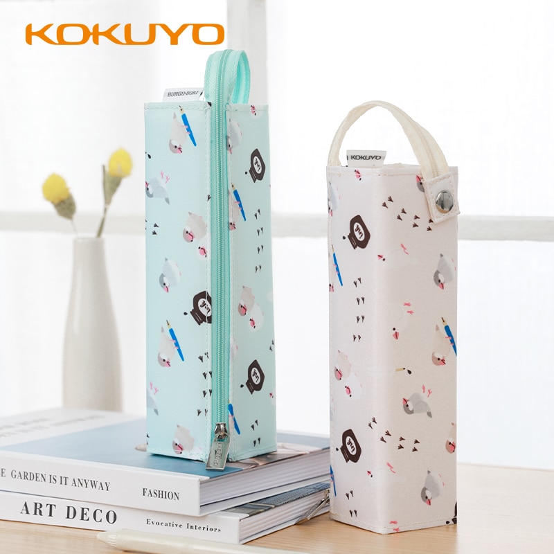 Estuche de lápices japonés Kokuyo para estudiantes pequeños y frescos con diseños limitados, gran capacidad, Folio Simple, bolsa de papelería japonesa