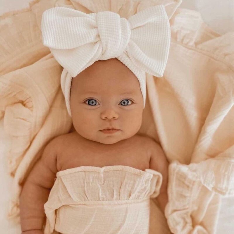 Diadema con lazo grande para bebé, turbante de dibujos animados, banda elástica suave para el cabello para niños, accesorios para el cabello para niña