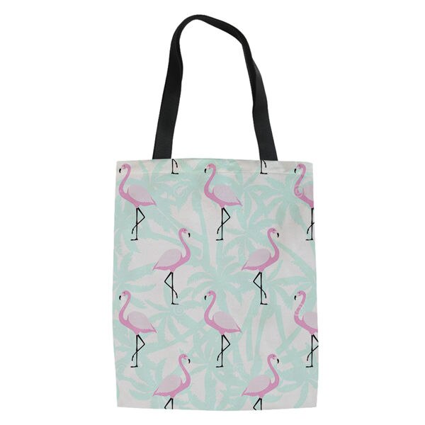 Haoyun dames linnen tassen cartoon flamingo prints patroon boodschappentas meisjes handtas katoenen dame coole canvas boodschappentassen: Cdwx 1935 z 22