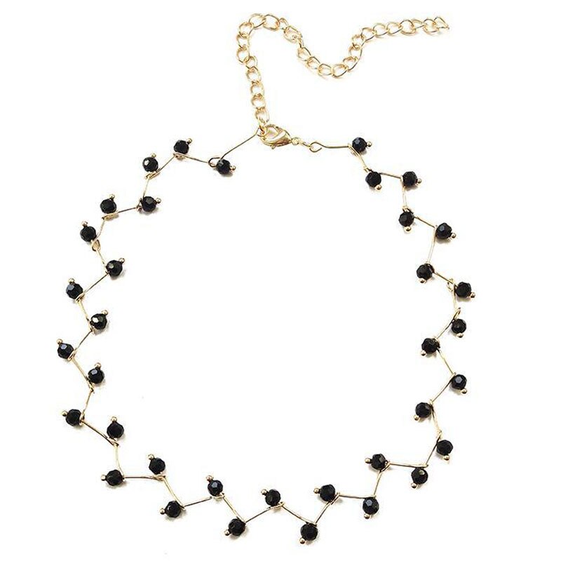 Arrivals Jewelry Gold Color Multi Layer Chains Imitation Pearl Necklaces For Women Party Wedding Bride Necklace: 4-Black-Gold