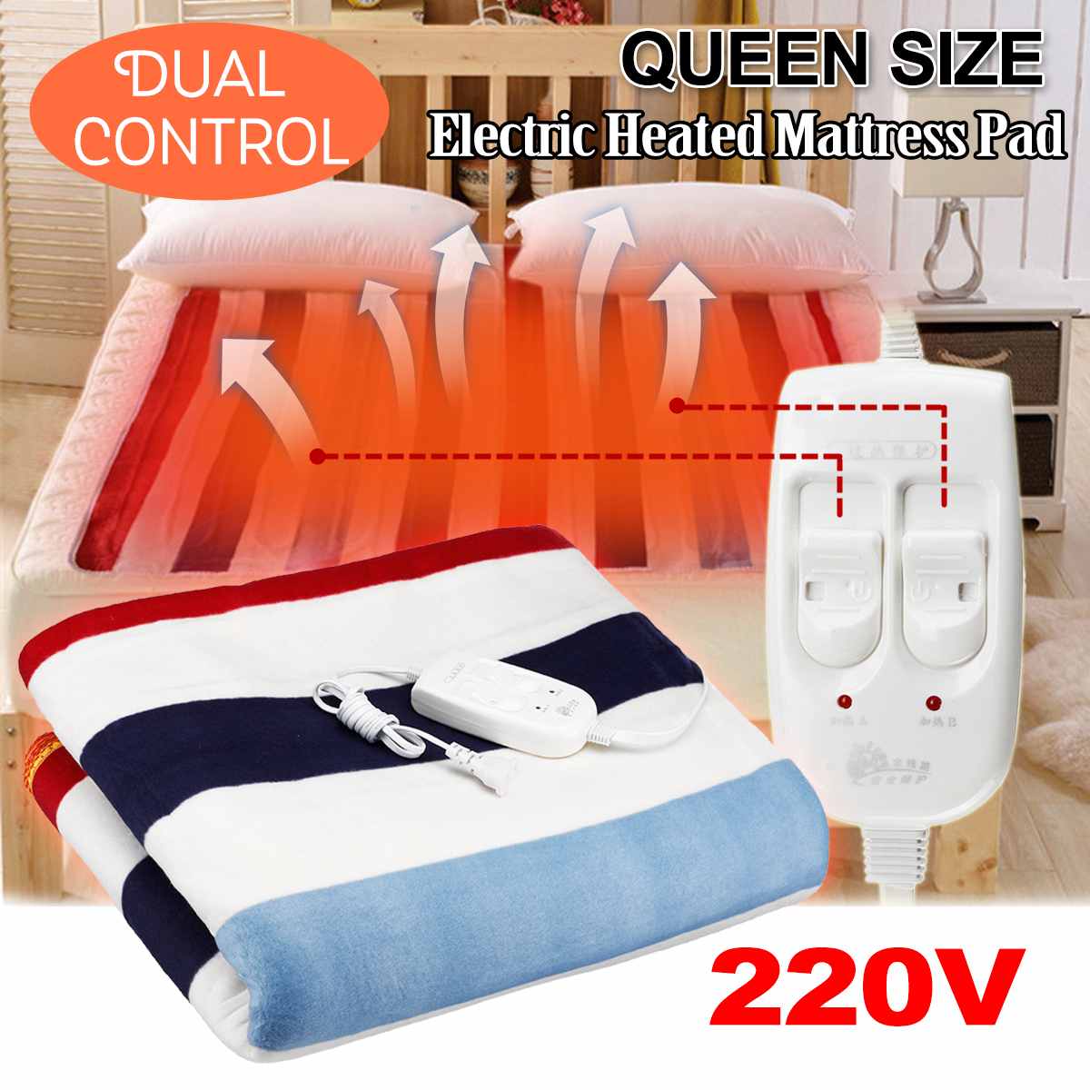 150X180Cm 220V Thuis Elektrische Deken Verwarming Dubbele Body Warmer Verwarmde Deken Thermostaat Elektrische Verwarming Deken Bed warmer Pad