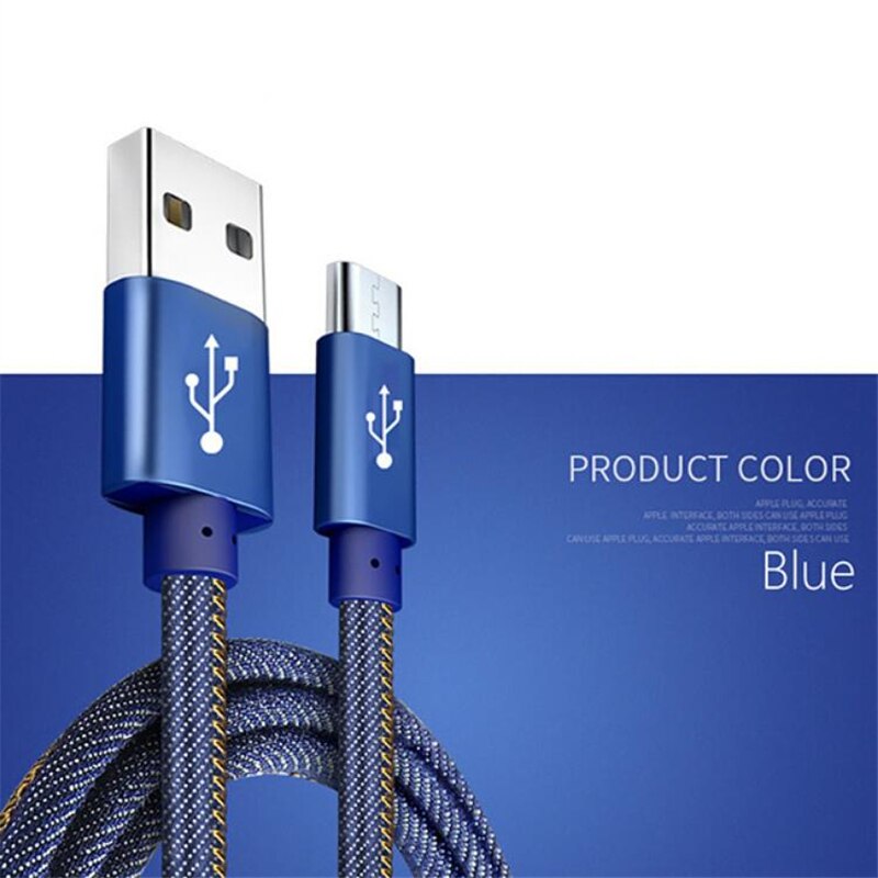 Micro USB Cable Fast Charging Wire For Android Mobile Phone Data Sync Charger Cable For Samsung HTC Xiaomi Microusb Charge Cord: 2M / Blue