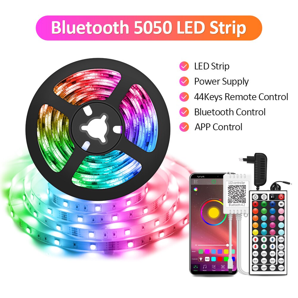 Led Strip Lights,Smart Led Strip for Bedroom,Color Changing Led Light Strips Music Sync RGB Led Lights with Remote Control: Bluetooth led / 30m