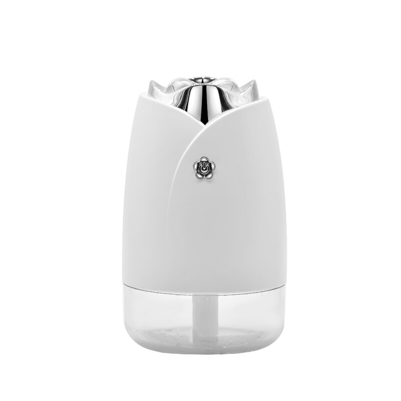Bil æterisk olie diffusor mini ultralyd rose luftfugter led lys usb aromaterapi fogger bil luftfrisker: Hvid