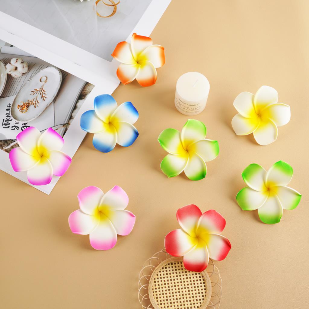 10 pz Plumeria hawaiano PE schiuma frangipane fiore artificiale copricapo fiori uovo fiori per decorazioni di nozze forniture per feste