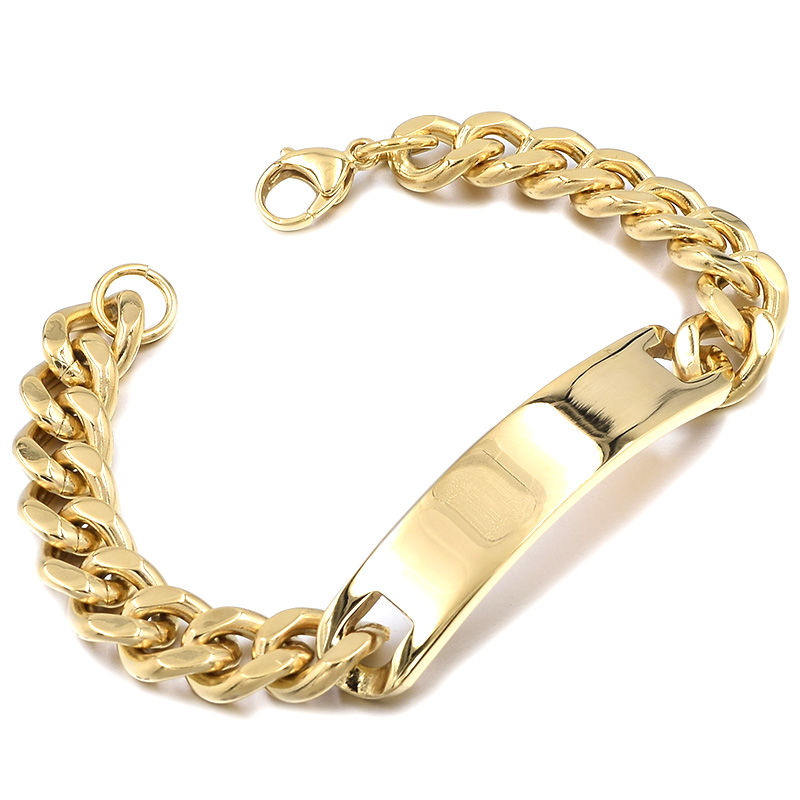 GOKADIMA Hand Chain Stainless Steel Bracelet for men, ID Bracelet Jewelry