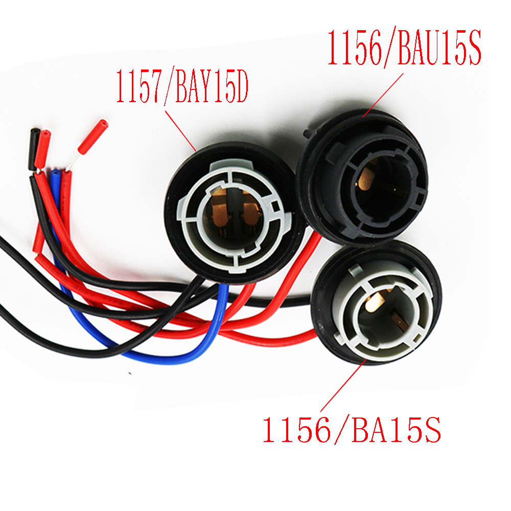 Y 1X Auto Led-lampen houder socket plug adapter kabelboom Connector P21W 7528 1156 1157 BA15S BAY15D BAU15S 7440 7443