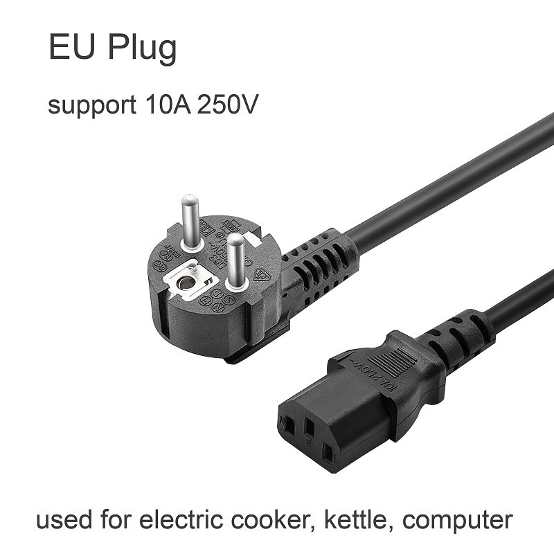 EU UK US AU Plug Power Cable 110V 220V 10A For Electric Cooker Kettle Computer TV Fans Air Conditioner LJ809