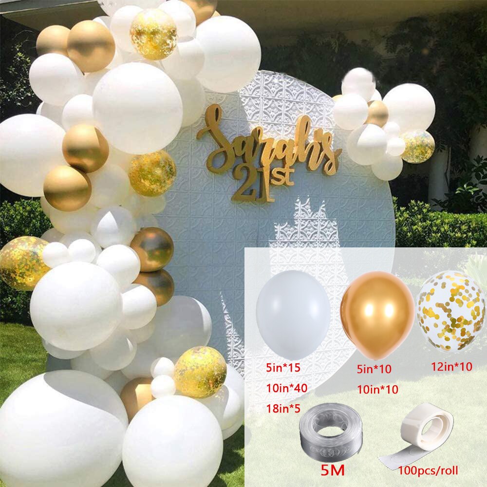 White Themed Balloon Garland Arch Kit Bride to be Latex Balloon Wedding Birthday Party Decoration White Globos Baby Shower: Style4