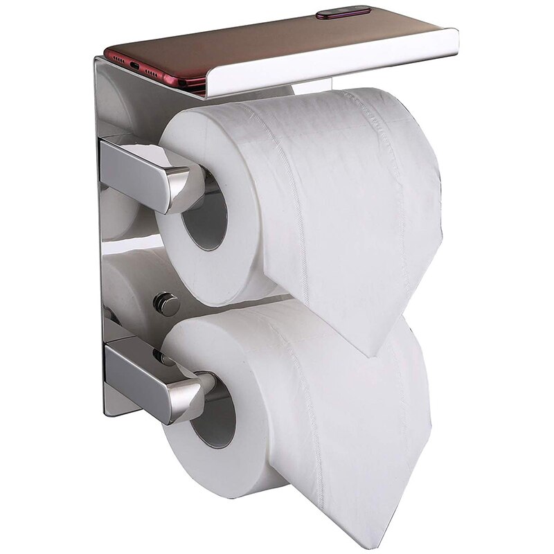 Double Roll Toilet Paper Holder Wall Mounted with ... – Grandado