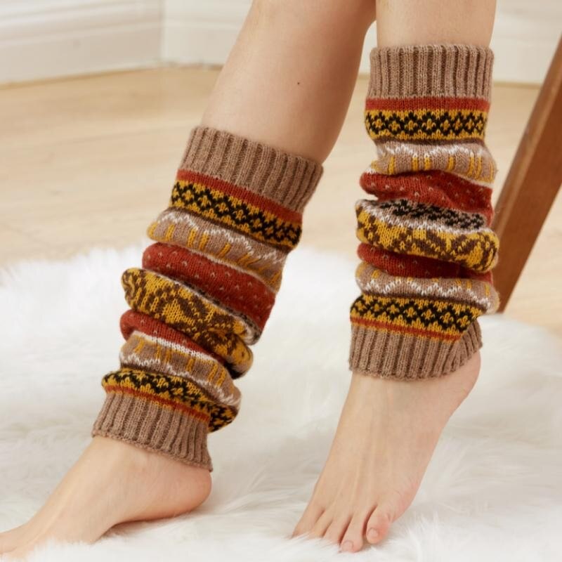 Autumn And Winter Japanese Snow Knitting Leg Cover Thickened Warm Foot Cover Boot Cover Women 1pair