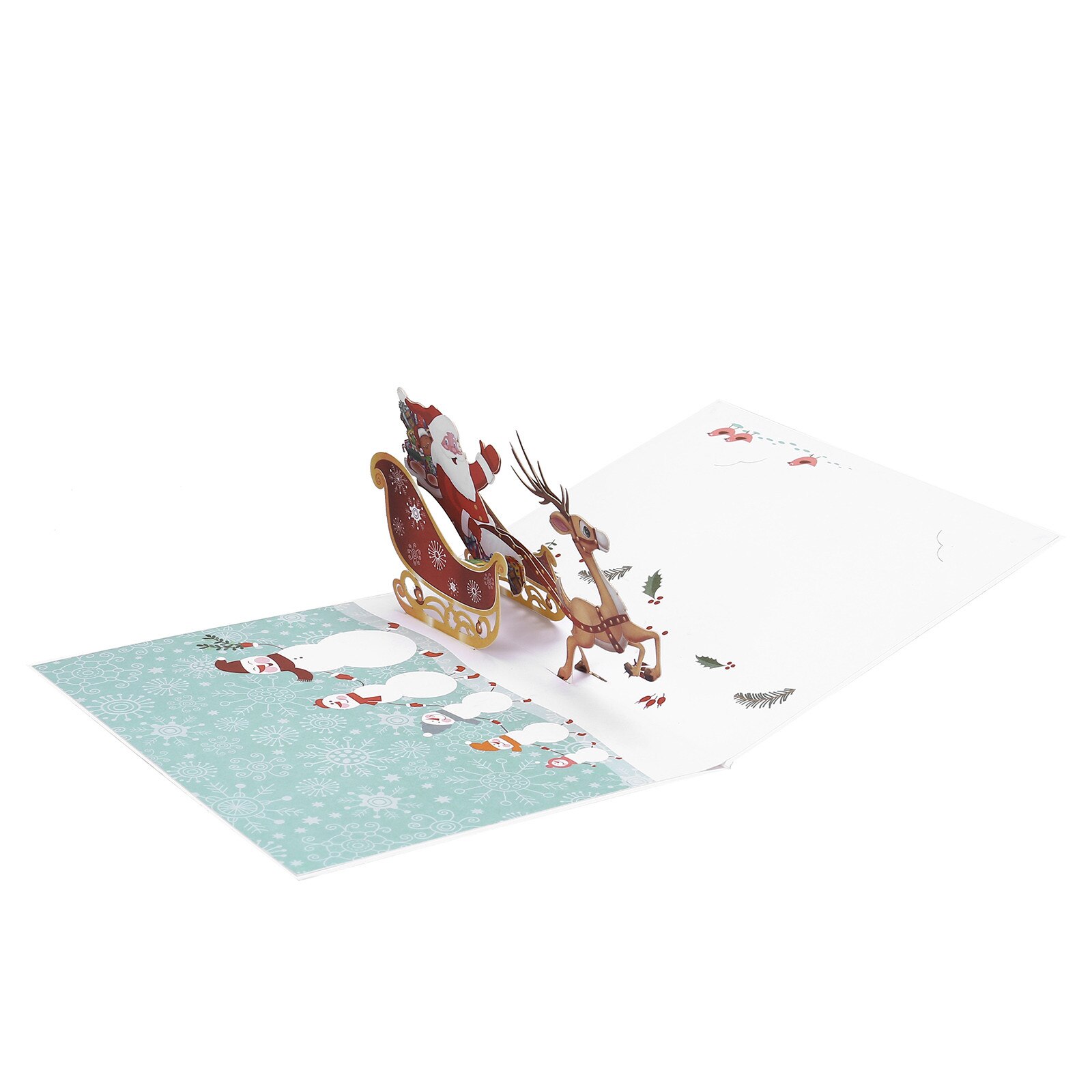 3D Deer cart Christmas Three-dimensional Greeting Card Blessing Card Santa Claus Christmas Deer Greet Card