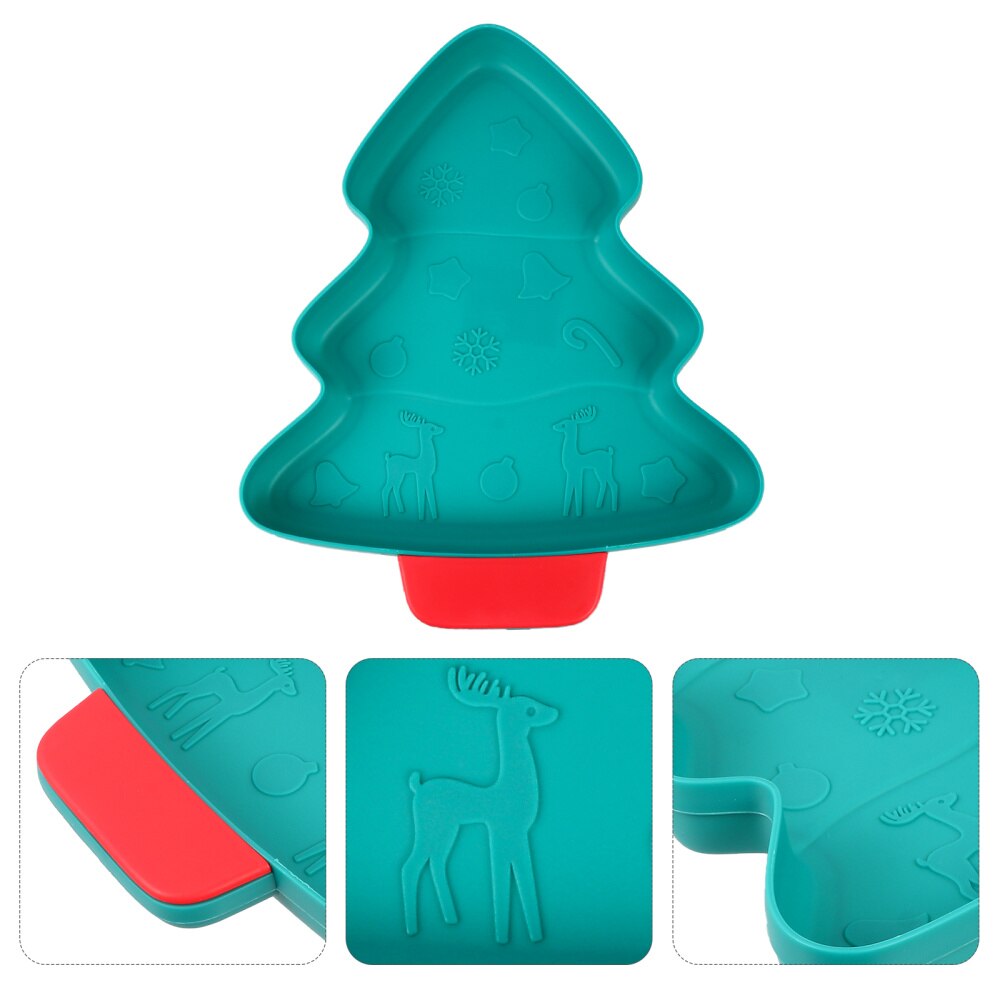 1Pc Multifunction Christmas Tree Shape Fruit Plates Candy Snack Trays: Green