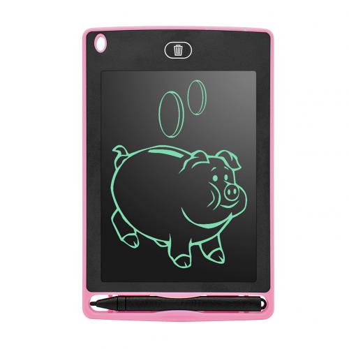 Digital tegnetablet med skærm 6.5 tommer lcd håndskriftstavle børn tegneplade graffiti elektrisk tablet: Lyserød