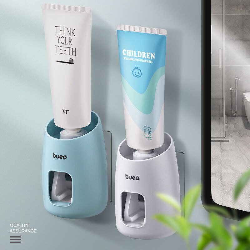 Automatic toothpaste squeezing device set wall hanging free punching toothpaste toothbrush rack toothpaste rack lazy squeeze art