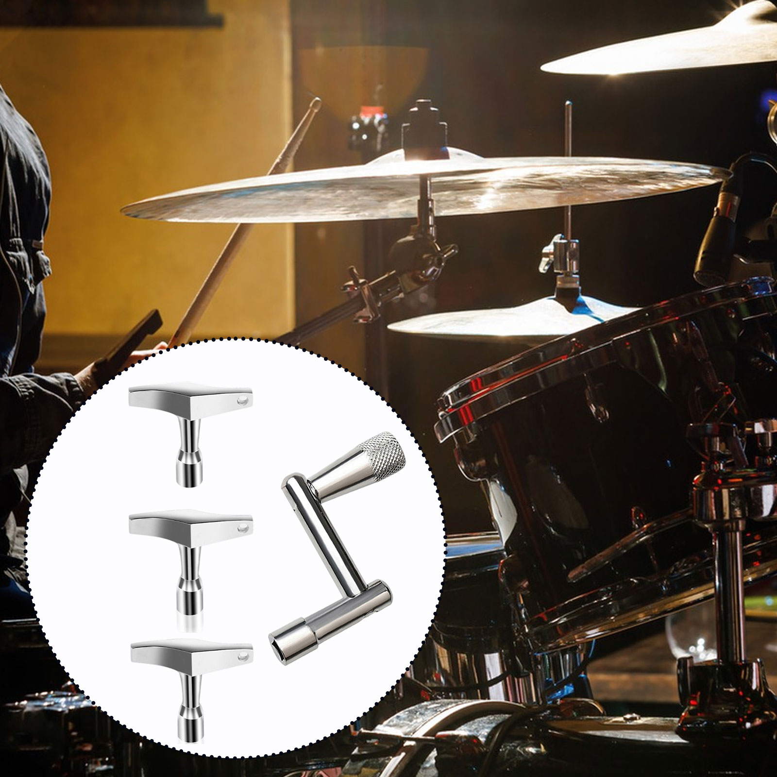4 stks/set Drum Key Tuning Wrench Percussie Deel Hoofd Vervanging Boor Drum Key Handje voor Muziekinstrumenten Percussie