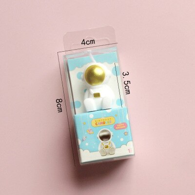 Vela de astronauta espacial, decoración para tarta de de cumpleaños para niños y niñas, velas de dibujos animados de nave espacial, Decoración de Pastel para el hogar: 1pc spaceman gold