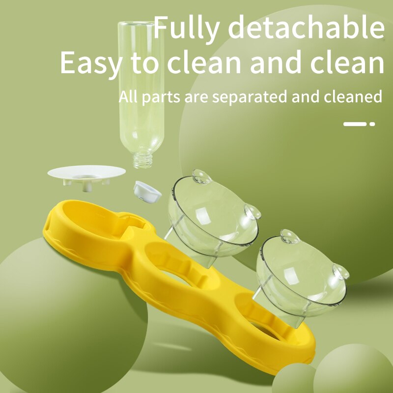 Cat Double Food Bowl Moisture-proof Mouth Three-purpose Automatic Feeder Anti-overturning Pet Dog Bowl Cat bowl Snack Bowl