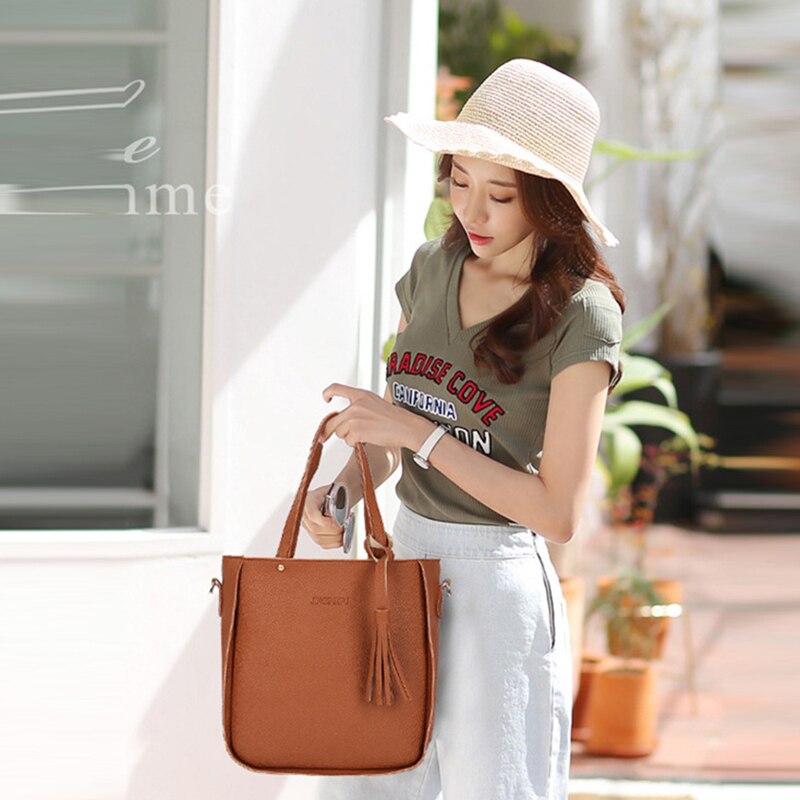 Vrouwen Top-Handvat Tassen Vrouwelijke Composiet Tassen Vrouwen Messenger Bags Handtas Set Pu Lederen Portefeuilles Sleutel Tas Set