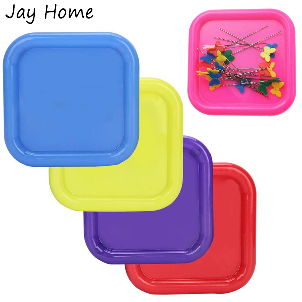 Boîte de rangement pour broches magnétiques, 1 pièce, étui de rangement pour broches de courtepointe, multifonction, boîte d&#39;insertion de broches, bricolage, aspiration d&#39;aiguilles à coudre, porte-coussin