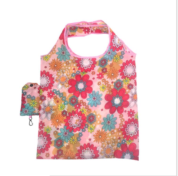 Shopping Bag Floral Print Reusable Foldable High Capacity Portable Eco-friendly Storage Bag
