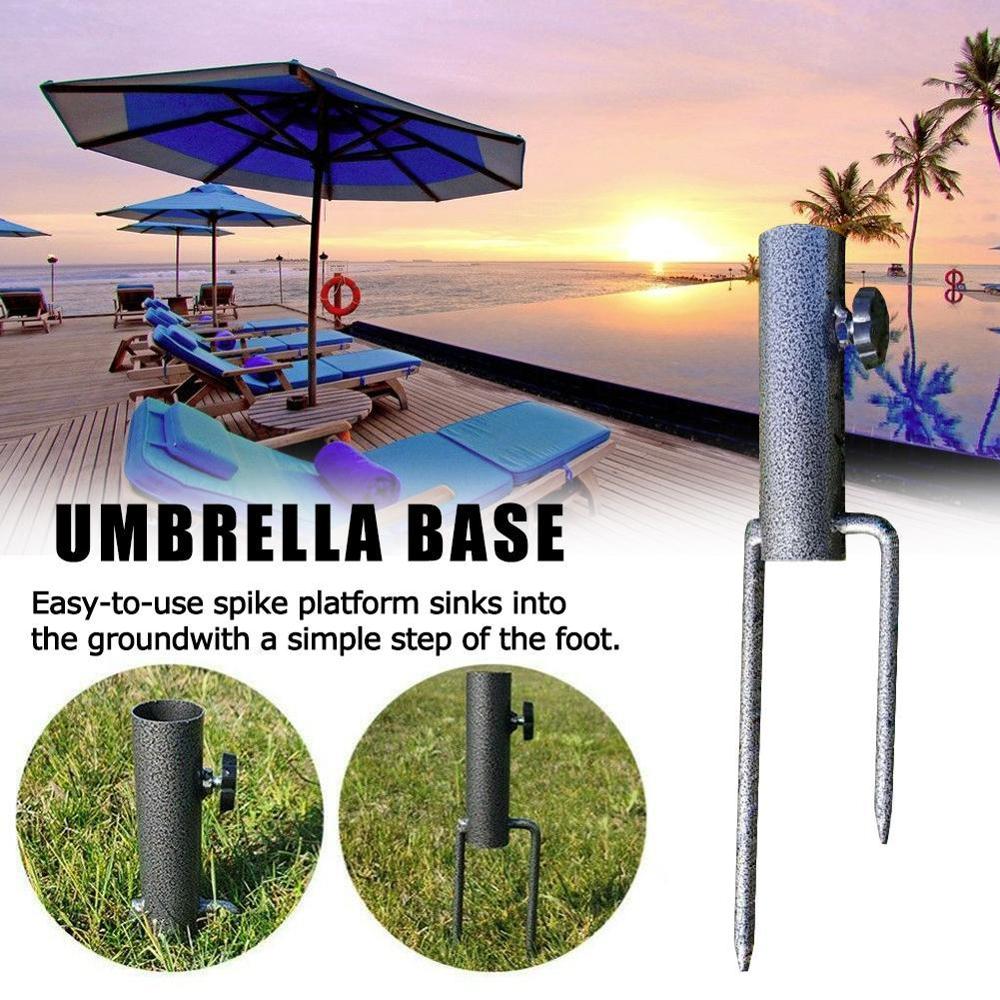 Fácil instalación resistente para sombrilla de Patio de parque Base Parasol portátil al aire libre ajustable poste de playa titular suelo 35cm