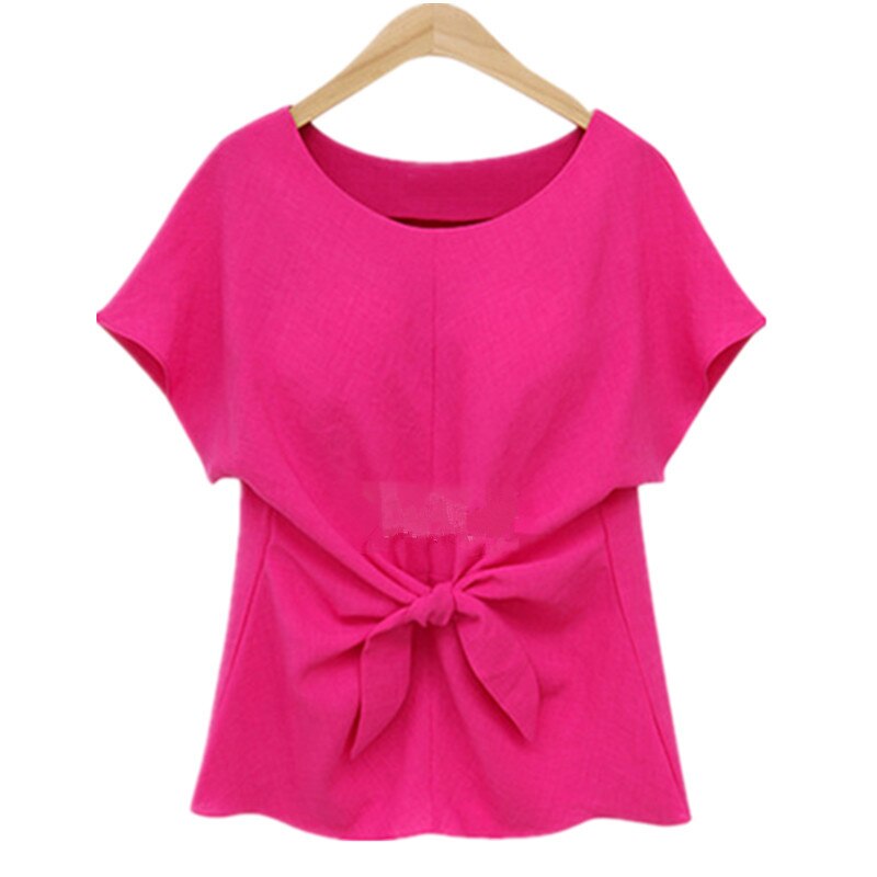 Xl Xxxxxl Plus Size Vrouwen Kleding Zomer Stijl Mode Dame Top Boog Shirts Chiffon Blouses Vrouwelijke Tunieken Camisas Femininas: Rood / 4XL