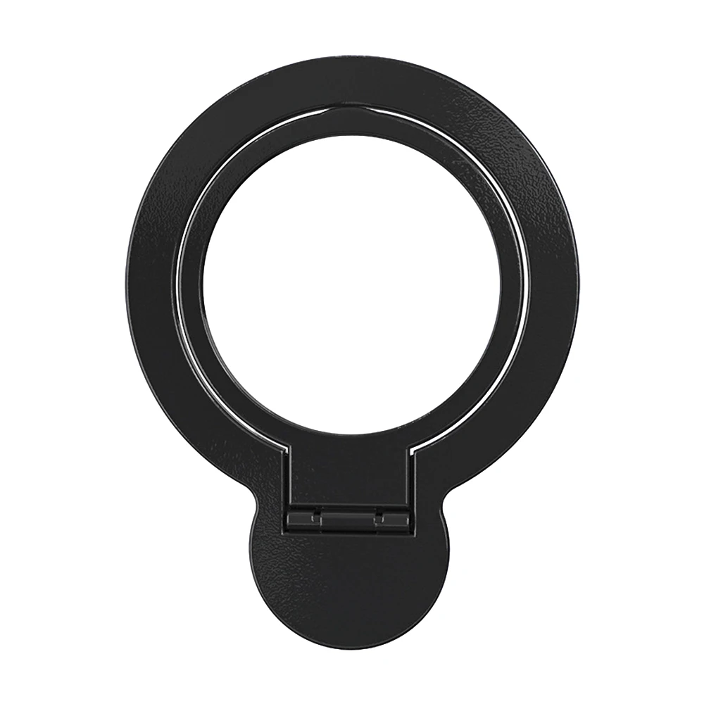 Magnetische Telefoonhouder Ultra Dunne Metalen Ringhouder Voor Iphone 15 14 13 12 Voor Magsafe Sticky Kickstand Ondersteuning Draadloos Opladen: Black