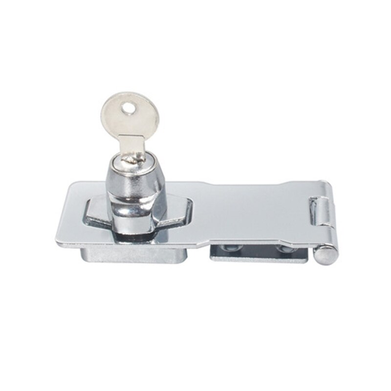 Keyed Hasp Locks Twist Knob Keyed Locking Hasp Padlock Set for Cabinets Security Door Garage Shed Van Lock W/2 S15 21: 3 inches / Silver