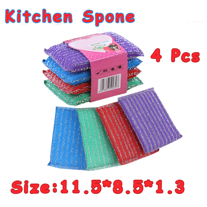 Esponja mágica de melamina, paquete de paños de cocina para lavar y limpiar, sin aceite, paño de cocina, absorción de agua, cepillos, 1 unidad: 4pcs stripe (good)