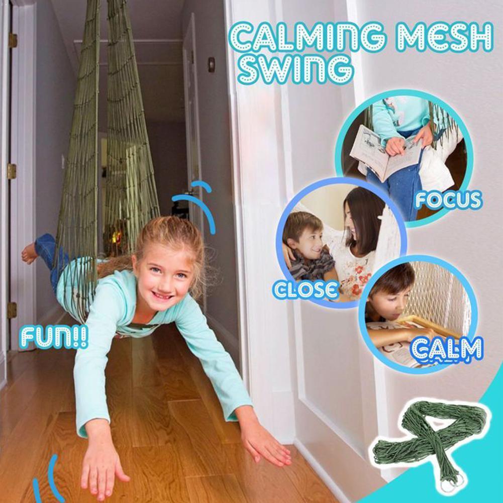 Calming Mesh Swing 240*80 Cm Swing Adult Children Thicken Hammock Up Fabric 100kg Holds Strong Rope To Net Nylon Mesh
