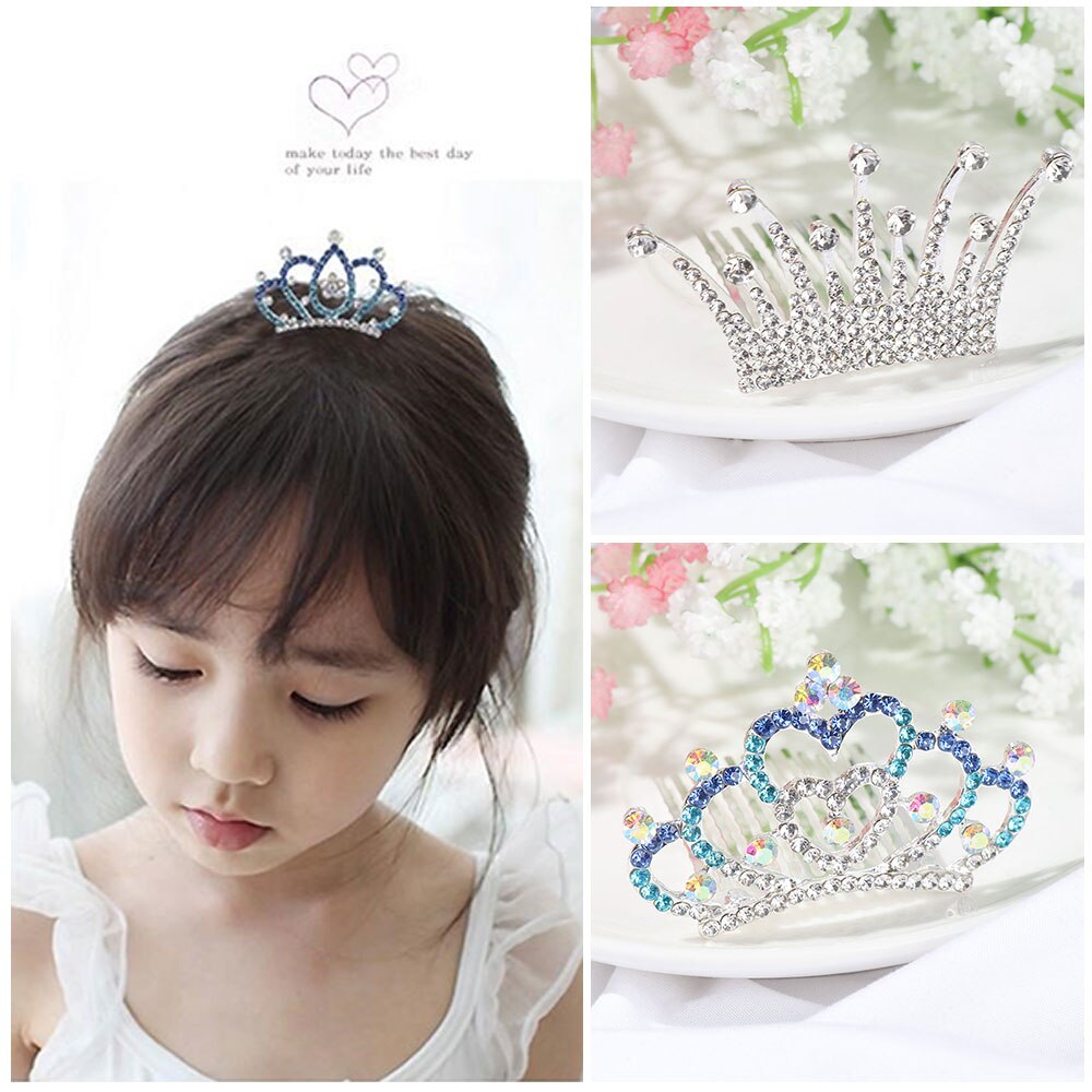 Lovely Mini Tiara Crystal Rabbit Princess Crown Comb Party Costume Accessory Girls Kids Birthday Children's Headwear