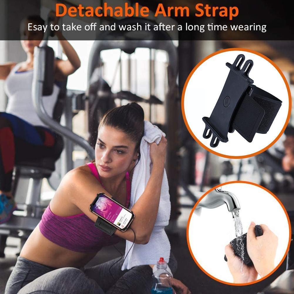 Muñequera para teléfono móvil, correa para el brazo, soporte para correr, para exteriores, 360 °, Y0i2