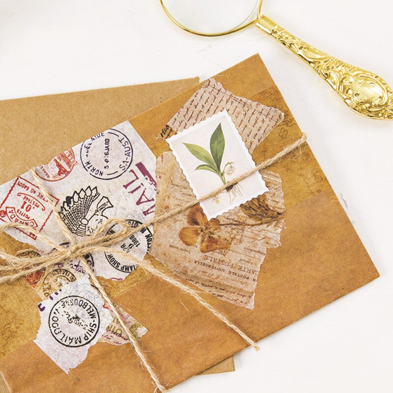 Xinaher 45 stk/æske vintage planter stempel papir klistermærke dekoration klistermærker diy til håndværk dagbog scrapbog planner etiket klistermærke