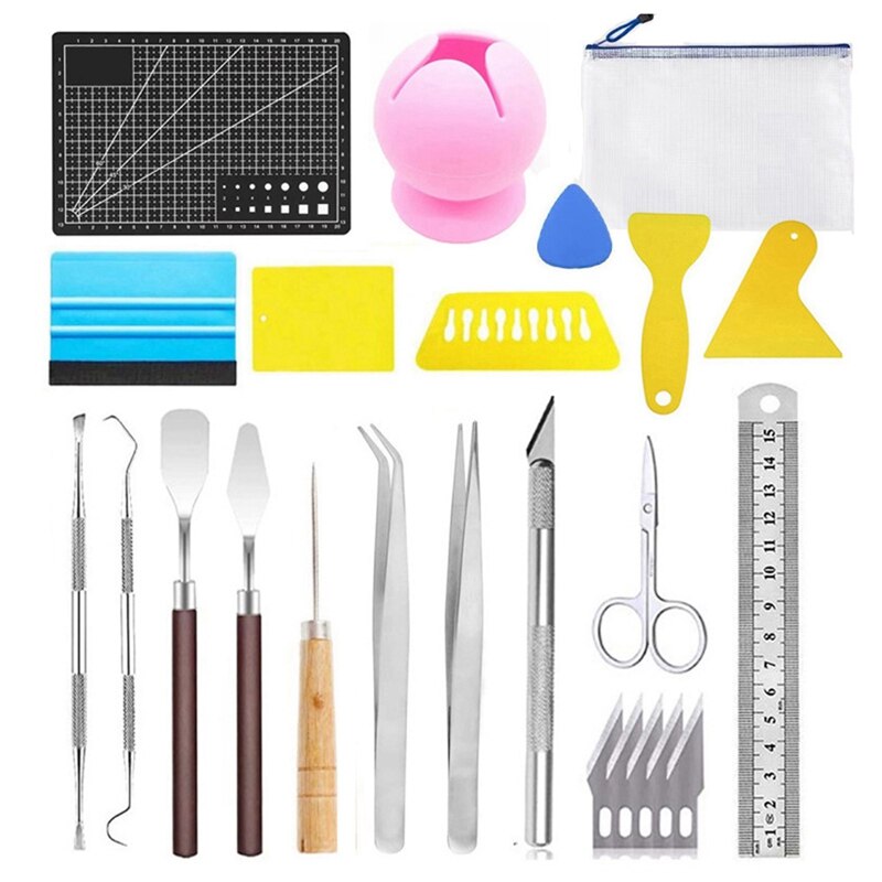 24PCS Handicraft Making Tools DIY Vinyl Embossed Carving Art Dried Flower Tool Set DIY Kit: Default Title