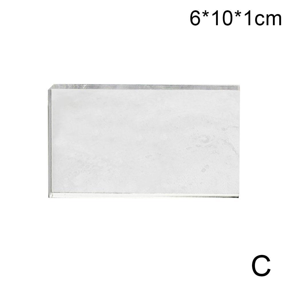 Acrylic Stamp Back Panel Lightweight Transparent Rectangular Stamp Block Color Shape Process Tools Scrapbooking DIY U3U1: C