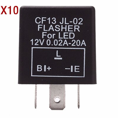 3 Pins Motorfiets Led Flash Relais Verstelbare Frequentie Vierkante Knipperende Led Flasher Relais Motorfiets Flash Relais Richtingaanwijzers 12V: CF13 10 PIECE