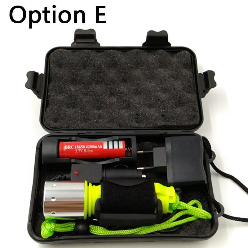 2000LM T6/ Q5 LED Waterproof scuba Diver Diving Flashlight underwater Flash Light Torch: T6  E