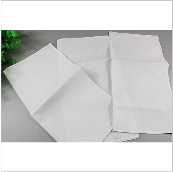 20pcs Pure White Hankerchiefs 100% Cotton Handkerchiefs Women Men 28cm*28cm Pocket Square Wedding Plain DIY Print Draw Hankies