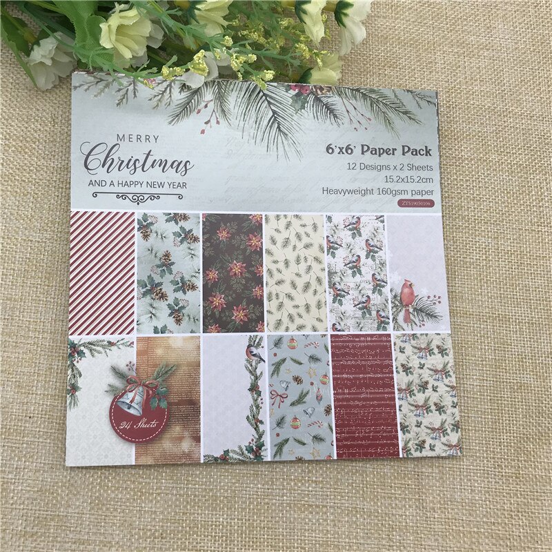 6"X6"The Winter flower patterned paper Scrapbooking paper pack handmade craft paper craft Background pad