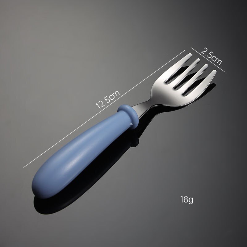 Kinderen Bestek Bestekset Rvs Kinderen Lepel En Vork Kids Servies Set Met Stroage Case Kinderen Draagbare: blue fork only