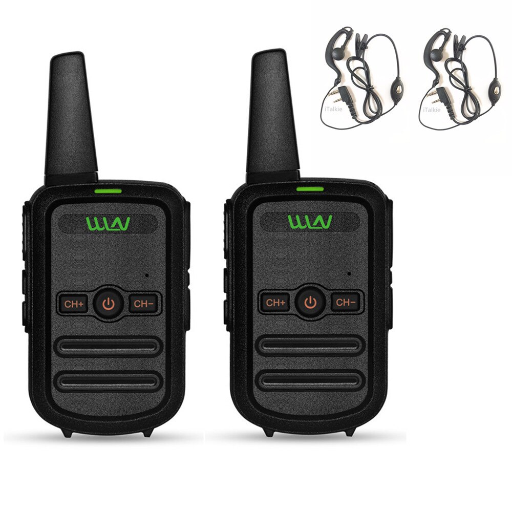 2 uds ganar KD-C52 MINI de mano transceptor de KD C52 Radio de dos vías estación de Radio-aficionado Walkie Talkie para de los niños: Black add earpiece