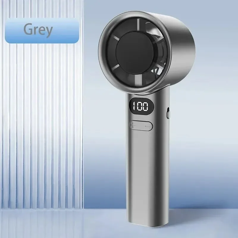Ventilateur à main portable M11 120, affichage de la puissance du vent, mini ventilateur de détermination sans lame, aste par USB, haute vitesse personnelle: Grey