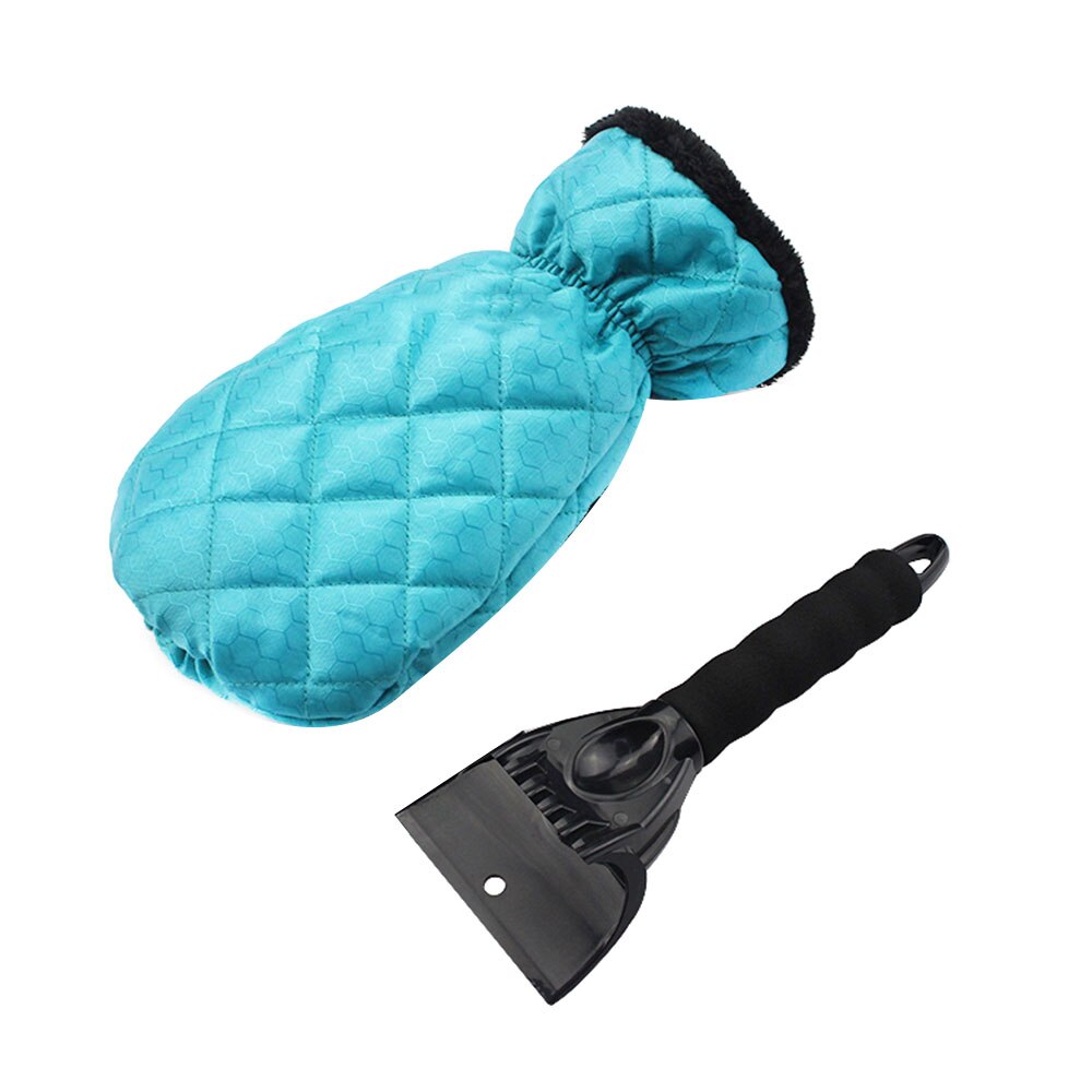Guantes raspadores de hielo para coche, removedor de nieve para parabrisas, guante grueso impermeable, herramienta raspadora de hielo para ventana automática, Wint al aire libre,: Green