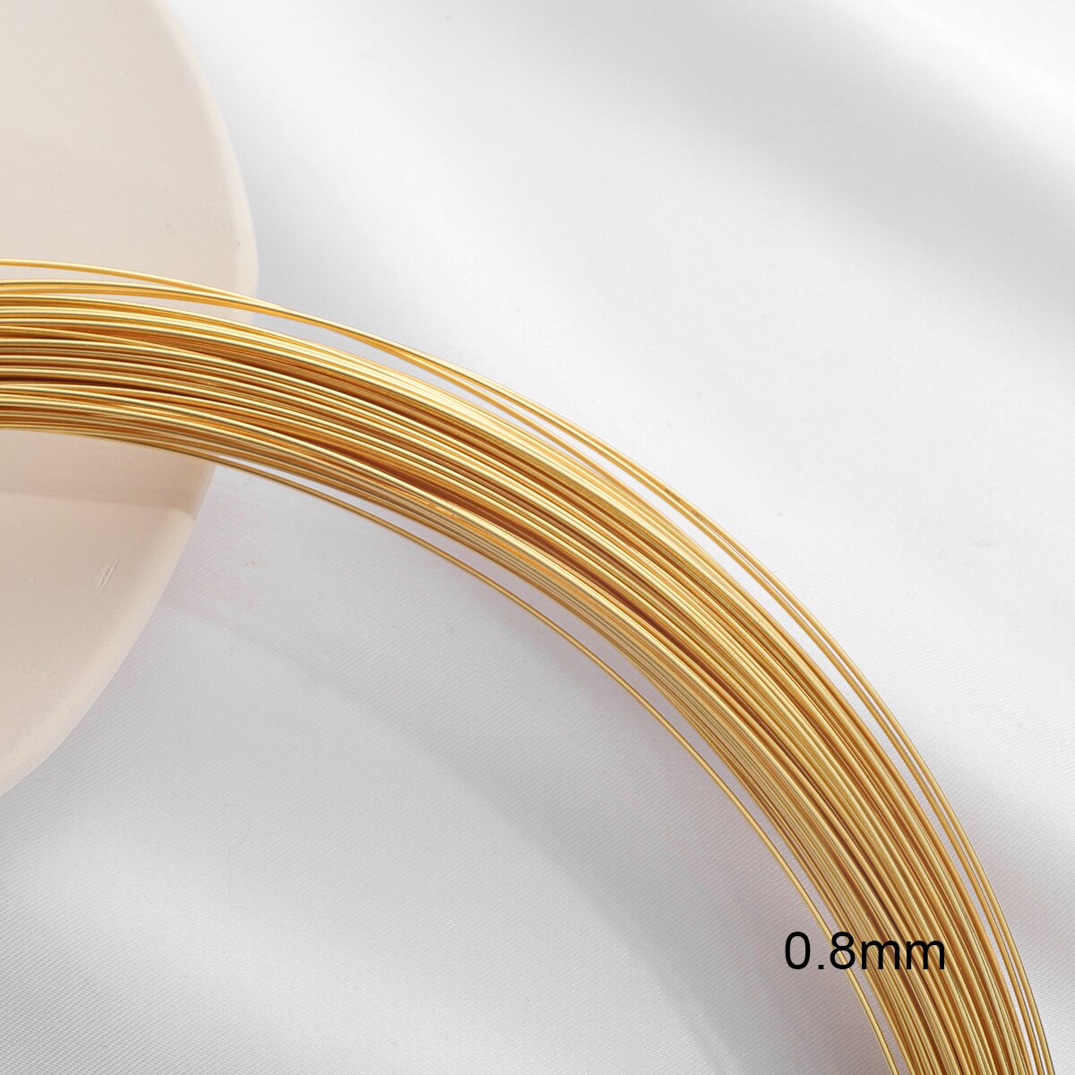 1Meter 18KGold Plating Copper Beading Wire Cord String for Diy Winding Necklace Bracelet Jewelry Finding Craft Making Accessory: style1 0.8mm