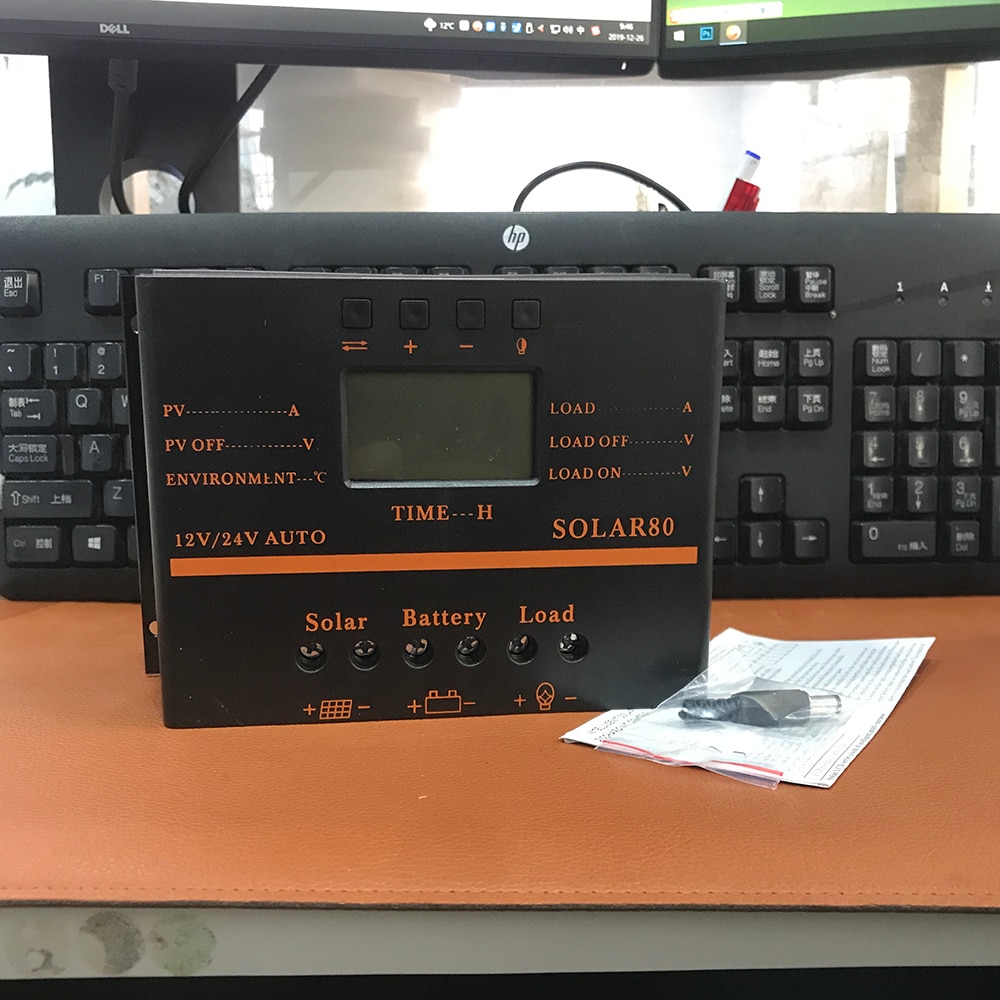 40A 50A 60A 80A Solar charge controller LCD display PV panel battery charger regulator 12V 24V USB PWM controller