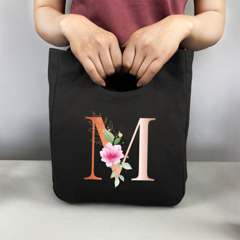 Pomarańczowe litery Unisex przenośna torba na Lunch izolowane pudełko na Lunch Tote Bag biuro lodówka pojemnik torba do przechowywania żywności Tote Bag: 9OrangeM