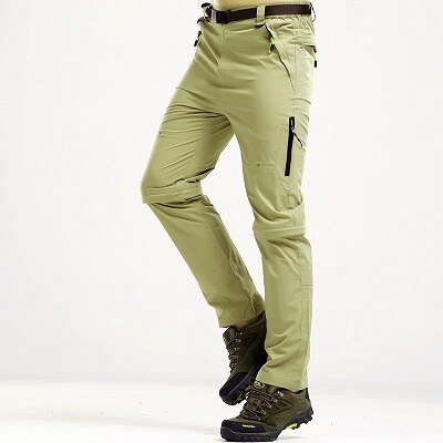 5xl heren zomer snel drogende verwijderbare broeken outdoor sport waterdichte merk shorts wandelen trekking dunne mannelijke visbroeken  va025: Khaki / Aziatische xxxl